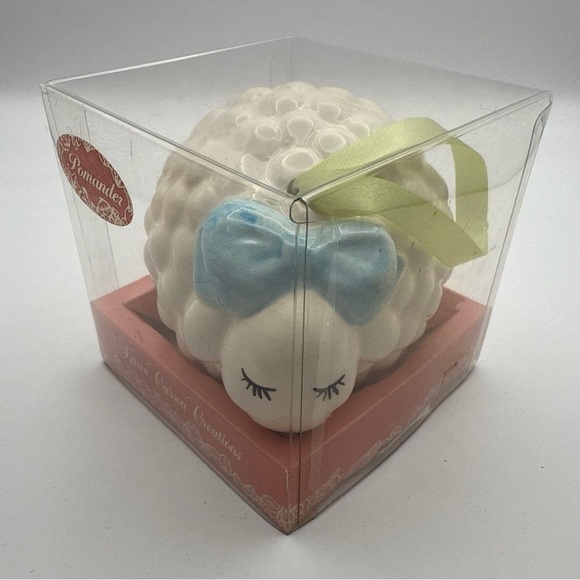Vintage Karen Carson Creations Ceramic Sheep Lamb Pomander Scent Sachet NIB - Picture 7 of 7